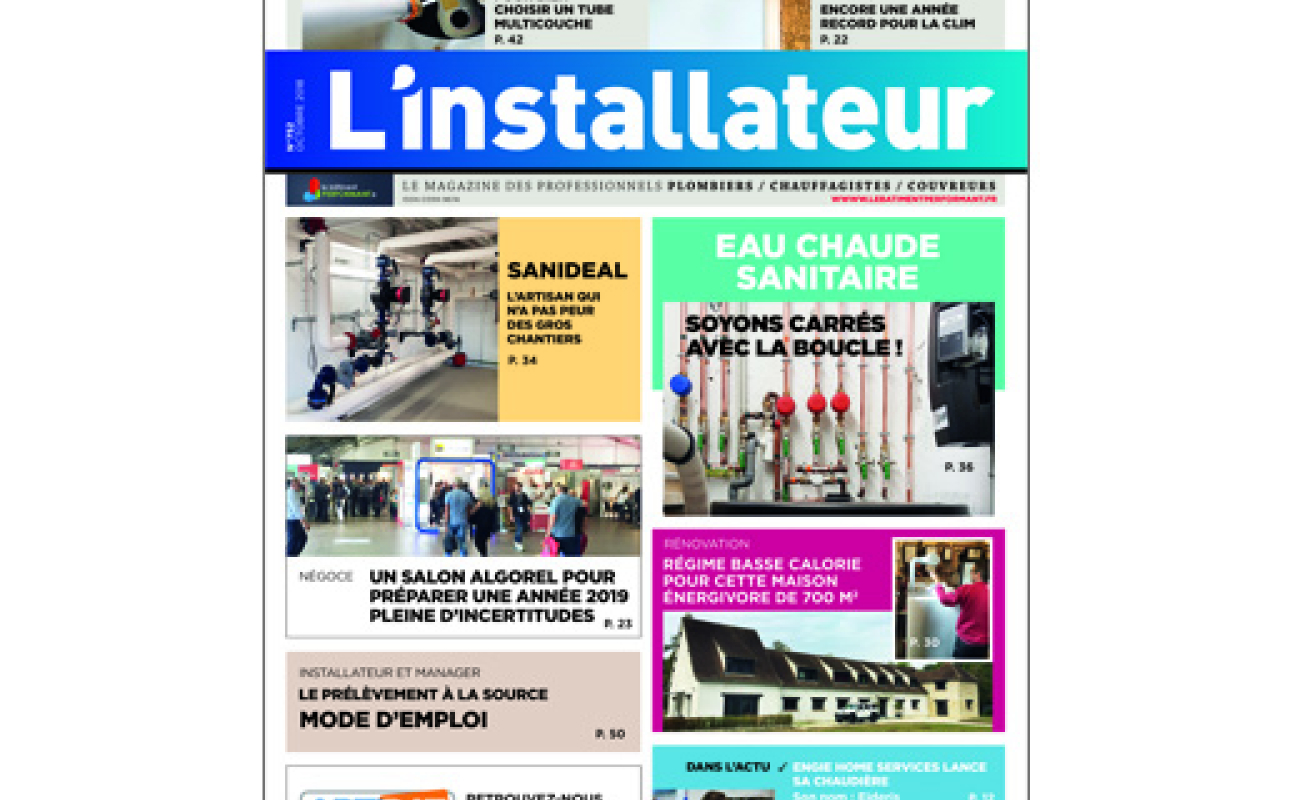 Au sommaire de L'Installateur – Edition d’octobre 2018
